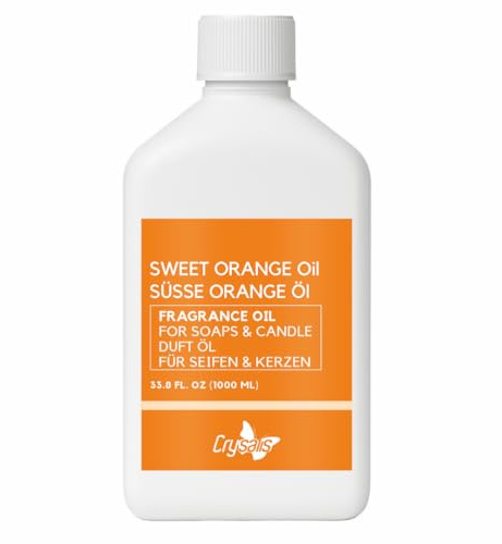 Crysalis Aceite aromático de naranja dulce para hacer velas, hacer jabón, derretir cera, difusores y manualidades – Larga duración – 1000 ml