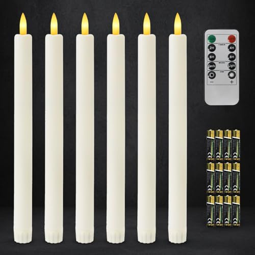 Dixmas Velas LED sin llama con mando a distancia y pilas, 6 unidades
