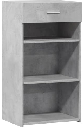 ULUYYUC Mobile da Bagno Mobile Cucina Salvaspazio Mobiletto da Esterno Credenze Cucina - Credenza Grigio Cemento 50x42,5x93 cm in Legno Multistrato per Ingresso Camera Da Letto Bagno Lavanderia