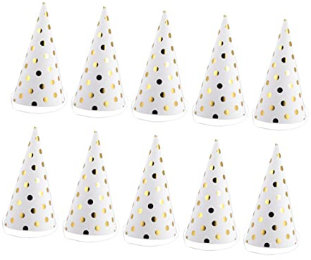 Zerodeko 10pezzi Cappelli Compleanno Per Ragazzo Ragazza Ragazza Cappello Dorato Strisce Cappelli Per Feste Compleanno Decorazioni Per Feste Cappello Sicuro e Resistente