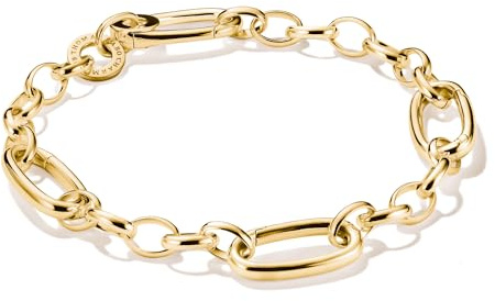 THOMAS SABO Charm-Armband mit drei Connect Links vergoldet Recyceltes 925 Silber, 18k Vergoldung