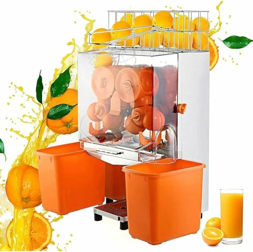 XSDAJSD Exprimidor de Naranjas Comercial, pelador automático de masticación Lenta, Alta producción de Jugo para cafeterías, Bares, supermercados y juguerías.