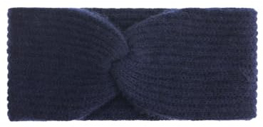 Zwillingsherz Rippen Stirnband aus 100% Kaschmir - Hochwertiges Grobstrick Kopfband Uni Design für Damen Frauen - Wolle - Ohrenschutz Haarband - Sport Freizeit warm weich - Frühjahr Herbst Winter