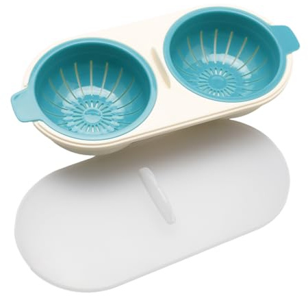 Hopzab Microwave Egg Poacher 2 Cup Non Stick Poached Egg Cooker