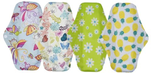 VILLFUL Menstruationsbinden -Pack Wiederverwendbare Waschbare aus Polar Fleece Leicht zu Reinigen 4 Stück für Frauen