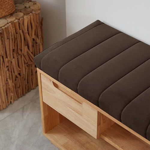 Generisch Bankauflage 100x40 120x40 140x40 80x40 150x50 Abnehmbarem Sitzkissen Bank, rutschfeste Gartenbank Auflage für Innen Outdoor Fensterbank Couch ban k Eckbank Auflagen,Caramel,100x40x4cm