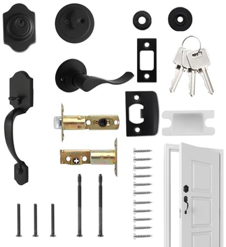 Migliora La Sicurezza Della Tua Casa Con Questo Resistente Set Di Serratura Con Catenaccio E Pomello Per Porta, Un'aggiunta Affidabile Al Hardware Domestico. Questa Soluzione Di Sicurezza Decorati