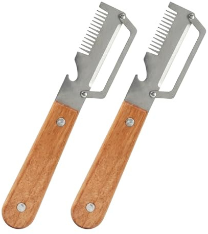 Pelapatate da Cucina - Set da 2 Pezzi Manuale con Manico in Legno | Pelatore Verdure e Affetta Cipollotto,Adatto per Carote Cetrioli Frutta Papaya Casa Appartamento Ristorante Uso Commerciale Campeggi
