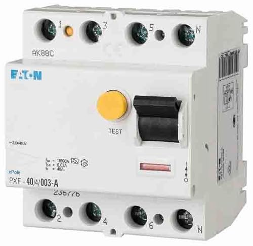 Eaton PXF-A FI-Schutzschalter, 3+N-polig, 40A, 500 mA Typ A PXF RoHS, IEC/EN 61008