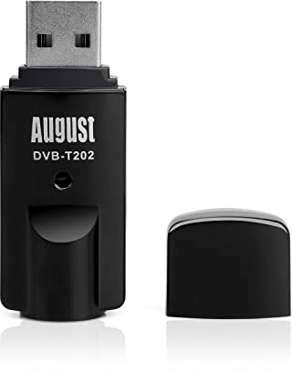 Sintonisador TV USB TDT para PC Ordenador Digital - AUGUST DVB-T202 USB TV stick Television España y Portugal - Windows 11, 10, 8, 7 - Antena y software incluidos