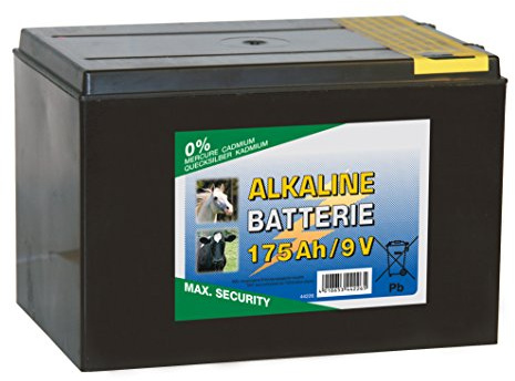 Kerbl 44226 ALKALINE Trockenbatterie Power Block, 9V, 175Ah, 185mm Länge, 130mm Breite, 160mm Hohe