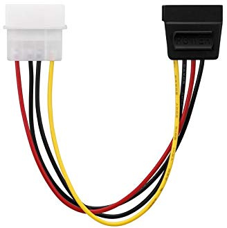 adaptare 34001 15 cm Adapter-Kabel 4-pin Molex auf 15-pin SATA-Stecker schwarz