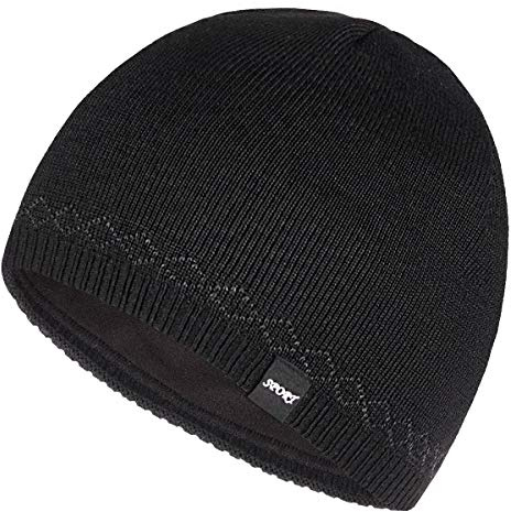Bodvera Mens Winter Beanie Hat Warm Knit Cuffed Plain Toboggan Ski Skull Cap (3 Patterns)