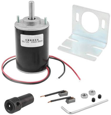 WMYCONGCONG Gleichstrommotor 12/24 V, 30 W, DIY-Projekt Leiser Motor Permanentmagnetmotor mit Kabelanschluss für Elektromotoren und Generatoren, 30W CW/CCW 3500RPM Motor