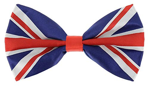 SHIPITNOW Union Jack flagga fluga – engelsk flagga – original blå, röd och vit herrfluga, Blå, röd och vit, En Storlek