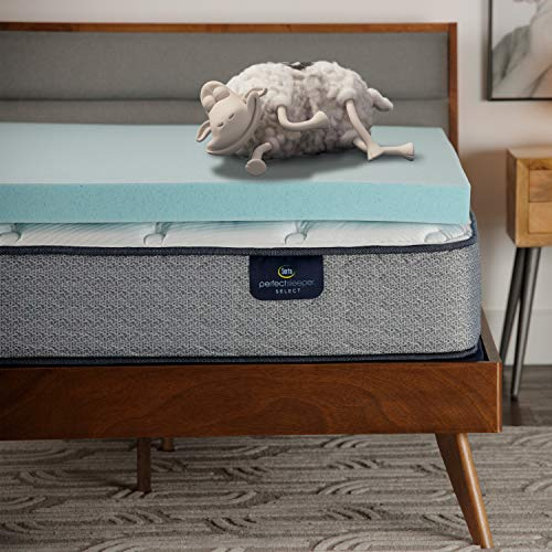 Serta ThermaGel Cooling, Pressure-Relieving Memory Foam Mattress Topper, 3 Inch, Twin XL, Made in The USA