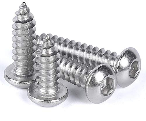 JINYONGFA Tornillo autorroscante Hexagonal de Cabeza Redonda de Acero Inoxidable 304, Tornillo autorroscante de Cabeza semicircular, Tornillo autorroscante Hexagonal M3M4M5M6-M3 * 16 (50 tabletas)