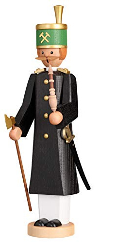 Seiffener Volkskunst | Räuchermann aus dem Erzgebirge Die Langen | Räucherfigur 33 cm | Räuchermännchen erzgebirgisches Original | 12709 | Bergoffiziant