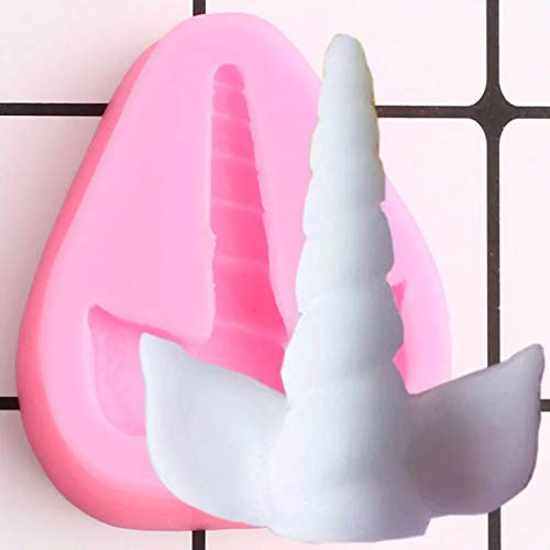 JLZK Unicorn Horn Ears Silicone Molds Cake Border Mould Diy Party Cake Decorating Tools Candy Clay Chocolate Moulds