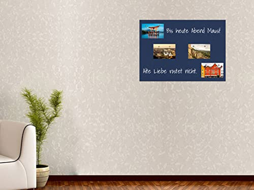 Blaue Tafelfolie MagnetTafel | Magnetische Tafel-Folie | für Kreidestifte | beschreibbar, abwischbar, magnetisch, selbstklebend | Magnetfolie | inkl. Kreidestift + 10 Magnete (70x50cm)