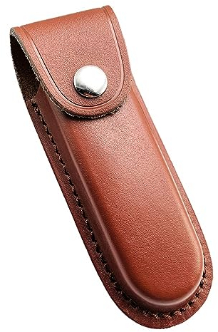 Etui Couteau Cuir,Gaine de Couteau Étui,Gaine Couteau Poche avec boucle de ceinture à fermeture à pression pour couteau de poche pliant de 5 (sans couteau)