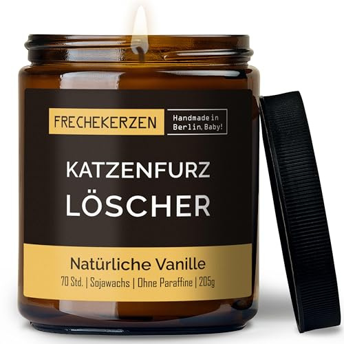 Lustige Duftkerze mit Spruch für Katzen Besitzer & Liebhaber | Handgemacht aus Sojawachs | In Geschenkbox | Nachhaltiges Valentinsgeschenk Gastgeschenk Katzenhalter Cat Lovers |Vanille