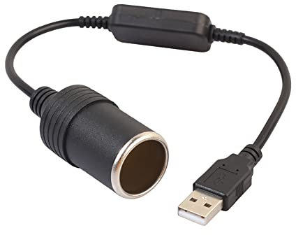 USB to Cigarette Lighter Adapter 5V USB to 12V Socket Female Converter Adapter Cord For Car Cigarette Lighters Driving Recorder DVR Dash Camera GPS