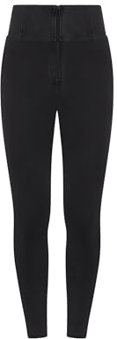 FREDDY - Jeggings Push Up Wr.up® Curvy Vita Alta Con Zip Gamba Skinny, Donna, Denim Nero, Extra Small