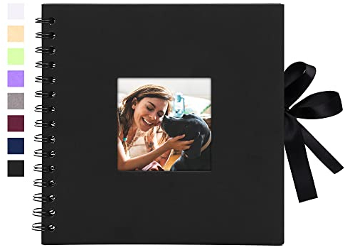 Vienrose Album Fotografico fai da te Spirale Scrapbooking Album 40 Pagine Nere scrapbook Regali Nozze Natale Valentino Regalo di Anniversario Compleanno