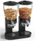BURLOE Distributeur Double de Flocons d'avoine, Distributeur de denrées Alimentaires en matière synthétique, cornflakes, Bonbons, Bonbons et muesli, récipient à Flocons d'avoine,Noir