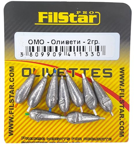 PRO Filstar Inline Olivette Angelblei Set - 9x2g - Bleigewichte - Dropshot Blei - Silber