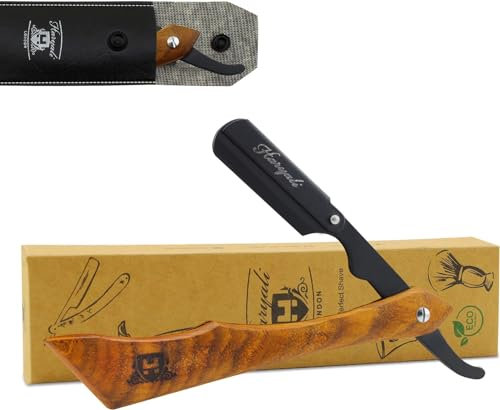 Professional Cut Throat Razor Kit for Men - Barber Grade Single Edge Blade Straight Razor - Premium Choice Mens Razors for Shaving - Essential Cutthroat Barber Razor for Hair and Beard Enthusiasts