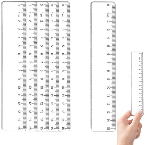 5 Stück Lineal 15cm,Kleines Lineal Grundschule,Kinder Klasse Lineale,Schule Flexibles für Kleines Transparent,Durchsichtig Einseitig,Kunststofflineal Linial,LinkshäNder Messwerkzeuge für Schule,Büro