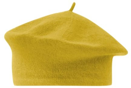 liaddkv Béret de peintre pour femme, couleur unie, en laine synthétique, à bourgeons, chapeau de peintre pour femme, Ye2, taille unique