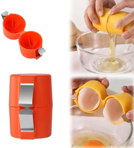 Egg Shell Opener, Stainless Steel Egg Peeler & Cracker Tool for Raw and Boiled Eggs, Kitchen Gadget & Egg Slicer, 2024 Kitchen Tools & Gadgets (Orange)