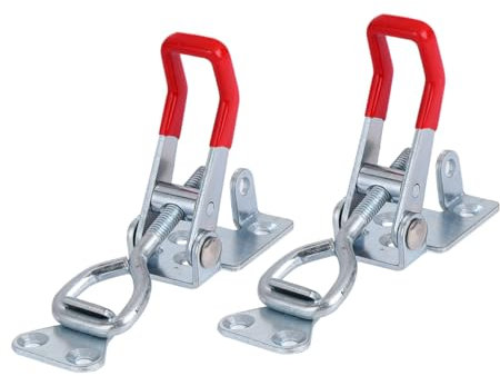 HOMOCONO 4pcs Adjustable Iron Toggle Clamp Quick Release Latch Clamp Heavy Duty Lockable Toggle Latch for Door Cabinet Box Case