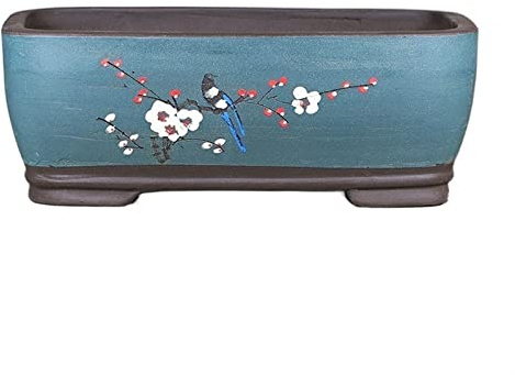 RKVXCJHDR Macetas de interior para plantas, maceta de arena morada, maceta de begonia, maceta simple rectangular extra grande con agujero de drenaje para plantas de interior (azul)