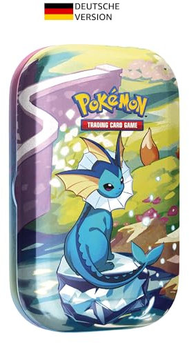 Pokémon-Sammelkartenspiel: Mini-Tin-Box Karmesin & Purpur – Prismatische Entwicklungen: Aquana (2 Boosterpacks & 1 Münze)
