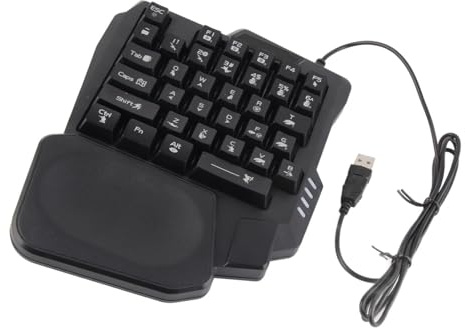 Greensen Teclado Gaming de una Sola Mano, 35 Teclas, USB, Portátil, Mini, Diseño Ergonómico, Luz de Fondo de Tres Colores