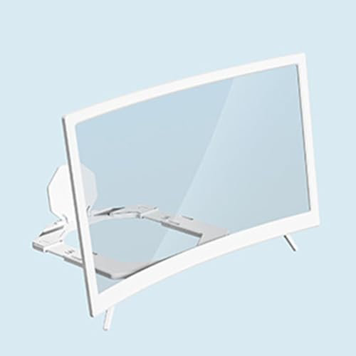 VENYAA Screen Magnifier for Cell Phone,12 14 16 18 Curved Phone Curved Screen Amplifier,Screen Enlarger Compatible with All Smartphones,Magnifier Lazy Stand(Size:12IN,Color:White)