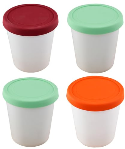 Amosfun 1 Juego Taza De Helado Pequeño Congelador Almacenamiento Recipiente Envases De Helado Hielo Tarrinas Para Helados Heladera Tazas De Postre Pp Contenedor De Helado Páginas 4 Piezas