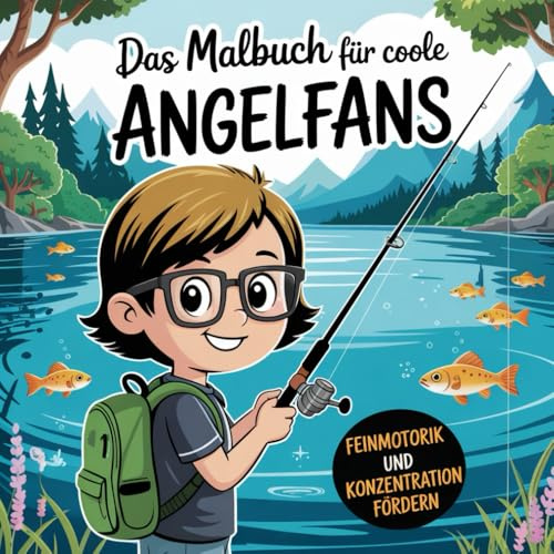 Das Malbuch für coole Angelfans: Feinmotorik und Konzentration fördern