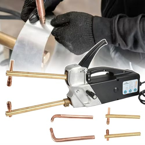 Saldatrice a punti portatile Pistola elettrica per punti, strumento per riparazione lamiera doppio lato 2.0 + 2.0mm per acciaio dolce