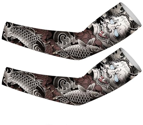 Liakyunf Mangas del brazo Mangas del tatuaje - protectoras para brazos Body Art Arm, de tatuaje temporal Compresión solar Cubierta de brazo largo Brazo de arte corporal