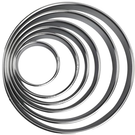 chanyi9588 Round Cookie Cutter, Scone Cutter Set of 6, Stainless Steel Circle Pastry Biscuit Cutters for Baking, Nesting Cooking Rings for Cakes and Donuts