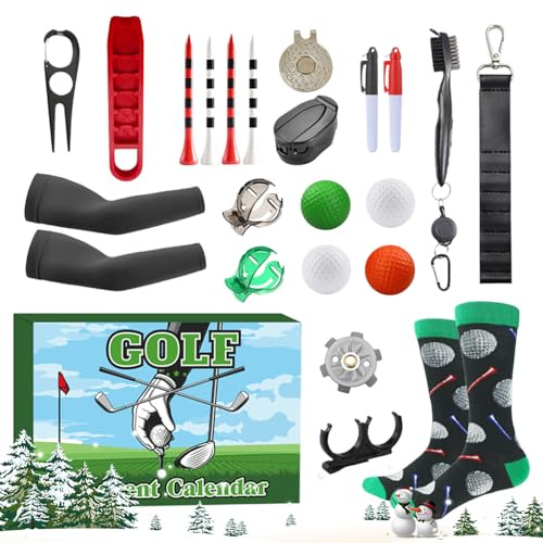 Generisch Weihnachts -Countdown -Kalender 2025 - Einzigartiger Golf -Adventskalender | Festlicher Adventskalender 2025 | Golfliebhaber Kalender Advent | Für Spieler, Familien Und Weihnachtsfeier