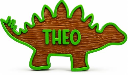 Letrero de puerta personalizado con nombre - Letras de dinosaurio para habitación infantil - Decoración personalizada para dormitorio de niños - Regalo para amantes de los dinosaurios