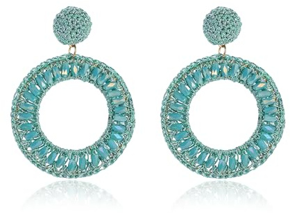 Große Boho Ohrringe Hängend für Damen Elegante Statement Ohrringe Handgemachte Perlenohrringe Eleganter Schmuck für Party Hochzeit und Geschenke