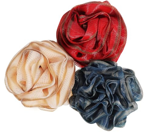 SMASOLO 3 Piezas Esponjas de Baño Exfoliantes Suaves de PE Bola de Ducha para Cuerpo Material Amigable Resistente Cuerda para Colgar