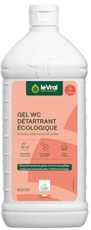 LE VRAI PROFESSIONNEL - Gel WC Détartrant - 6 x1L - Produit Anti-Calcaire Prêt à l’Emploi - Certifié Écolabel - 96% d’Ingrédients Biosourcés - Senteur Pin des Landes - Fabrication Française